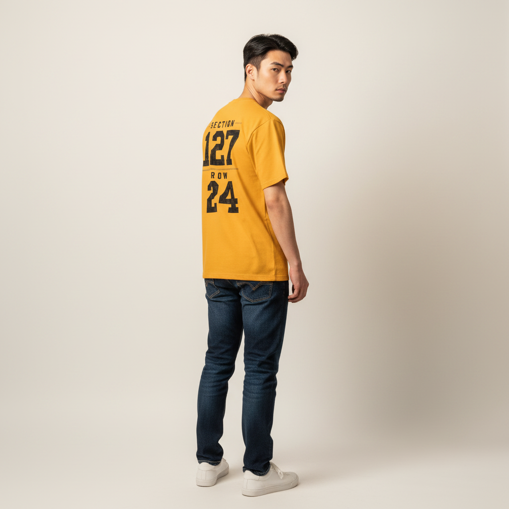 'Section 127 Row 24' Short Sleeve Tee - Gold